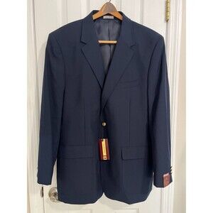 Size -XL Louis Martin Navy Blazer Mens 48R Wool Blend Gold Button Sport Coat NWT
